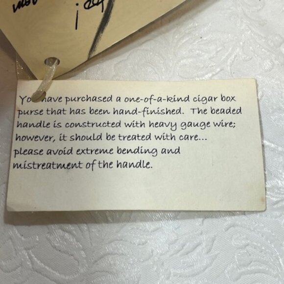 Unique Black Pearl Cobre Copper Cigar Handbag Box Purse Beaded Handle - Picture 8 of 16